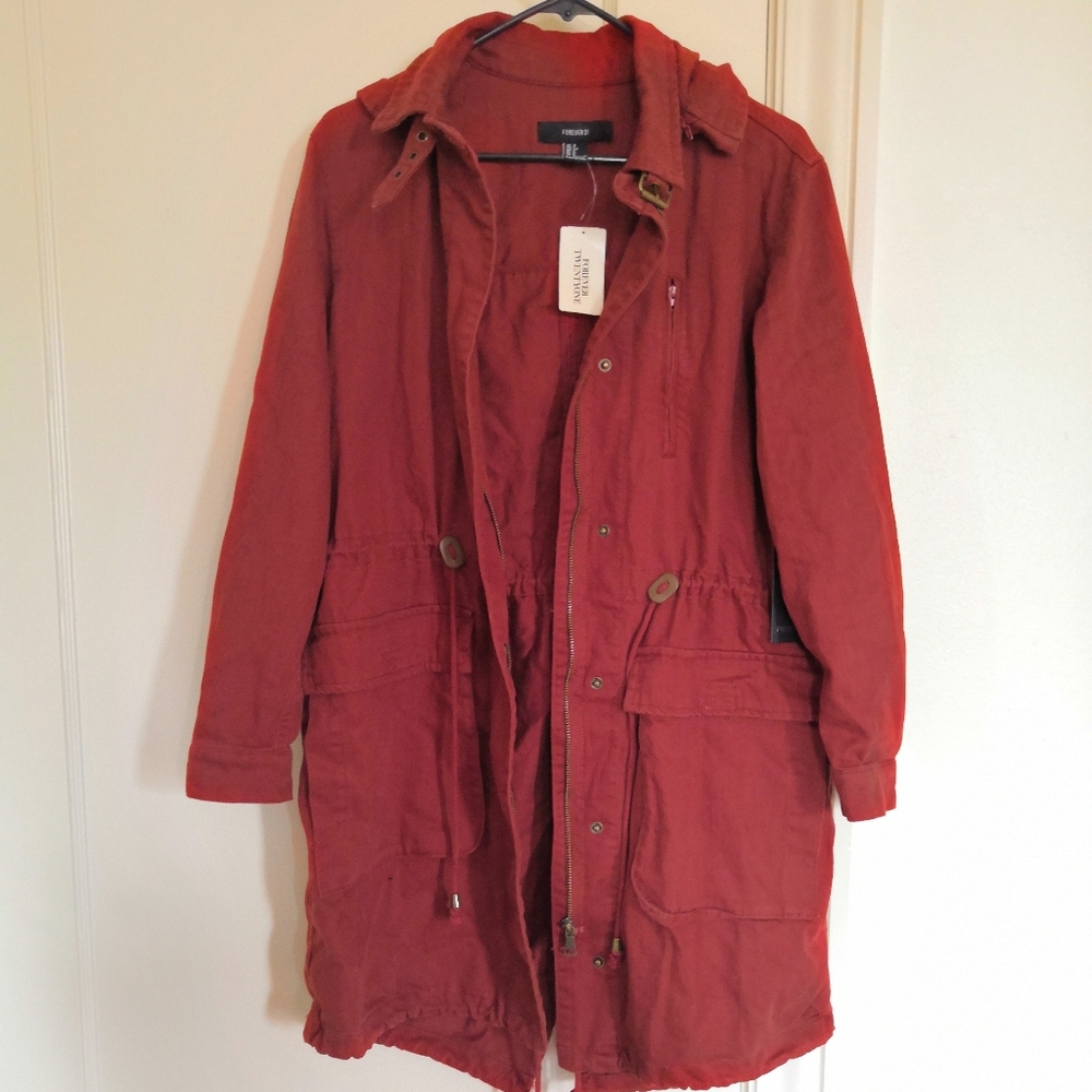 Forever 21 Red Coat w/ hood